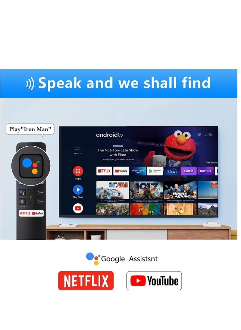 بديل صوت PopZa لجهاز التحكم عن بعد TCL-Android-TV، RC802V المحدثة الجديدة لأجهزة تلفاز TCL الذكية مع وظيفة الصوت من جوجل، مع أزرار نتفليكس ويوتيوب - Image 3