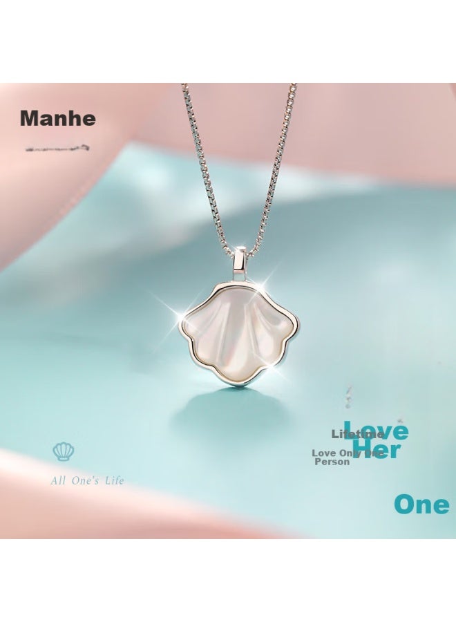 Manhe S925 Silver Prince Pendant Necklace For Women, Practical Thoughtful Elegant High-end Student Birthday Gift For Girlfriend - Image 1