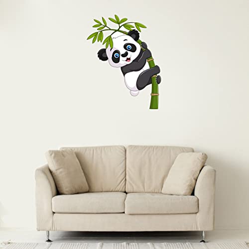 DecorVilla Decor Villa™ PVC Vinyl Panda with Tree 3D Wall Sticker JUST Peel & Stick New Modern Art & Trendy Wall Stickers for Home Decoration, Living Room,Office Bedroom etc Size- 58 CM X 40 CM, Multicolor - Image 2