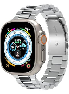 Spigen Modern Fit band for Apple Watch Ultra 2 / Ultra (49mm), Series 9/8/7 (45mm), Series SE2/6/SE/5/4 (44mm) and Series 3/2/1 (42mm) Stainless Steel 316L Band Strap - Silver  - Image 1