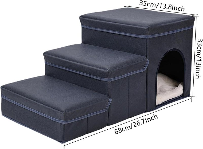Foldable Dog Steps Non Slip Pet Ramp Stairs For Bed Sofa - Image 3