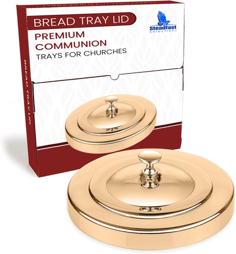 Steadfast Selections (Bread Tray Lid) Gold Premium Communion Trays for Churches | Stainless Steel Communion Ware Set, Supplies | 40 Cup Tray - Image 1