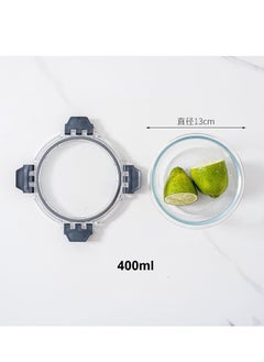 TYCOM Tycom Glass Meal Prep Containers (3 pcs Round) - Glass Food Storage Containers with Lids, Glass Lunch Box, Portion Control, Airtight, Glass Bento Box Lunch Containers- 3P Round Black  - Image 2