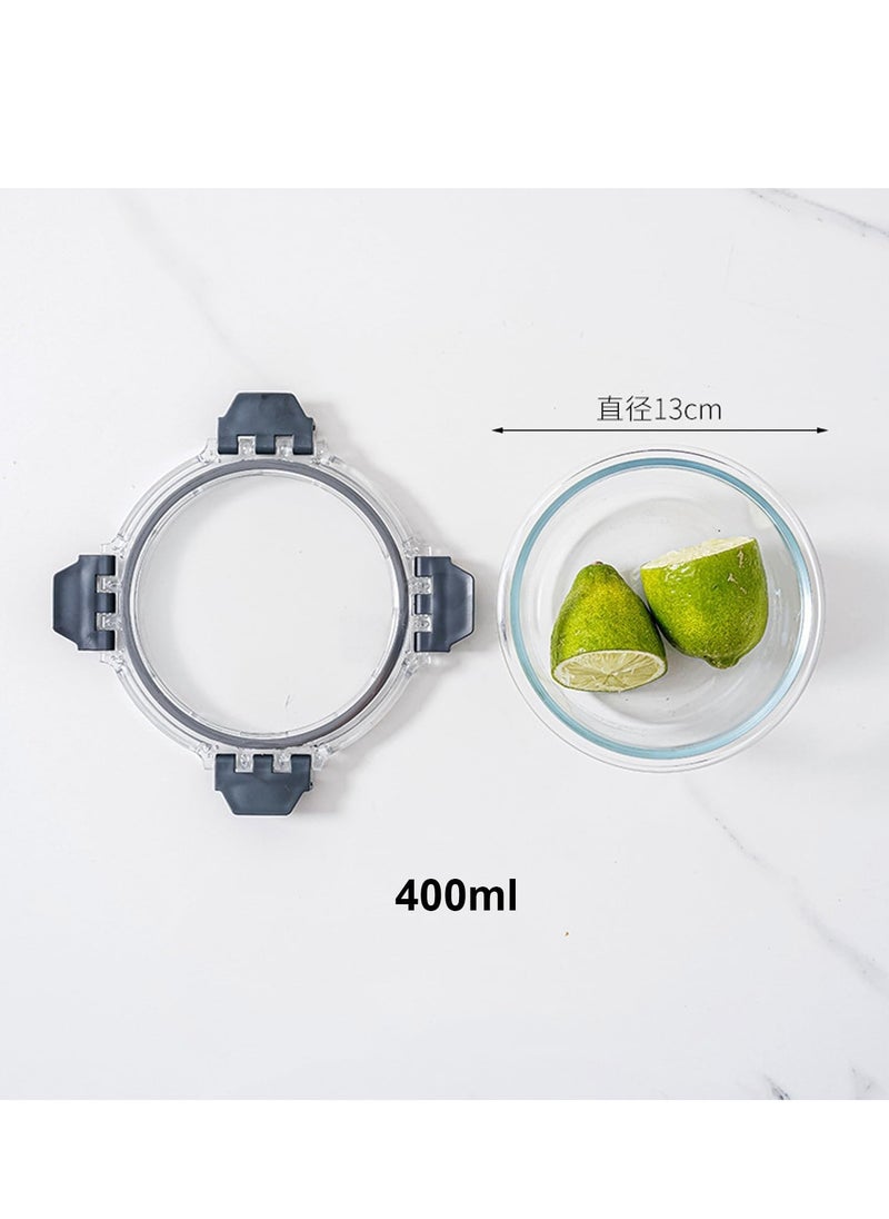 TYCOM - Tycom Glass Meal Prep Containers (3 pcs Round) - Glass Food Storage Containers with Lids, Glass Lunch Box, Portion Control, Airtight, Glass Bento Box Lunch Containers- 3P Round Black - Image 1