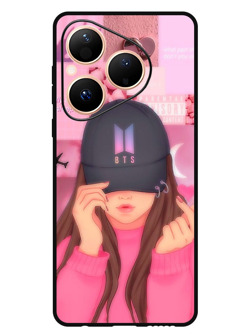 Theodor Case Compatible with Huawei Pura 80 6.6 Inch Protection Shockproof Bumper Cover Girl BTS Cap Snap - Image 1