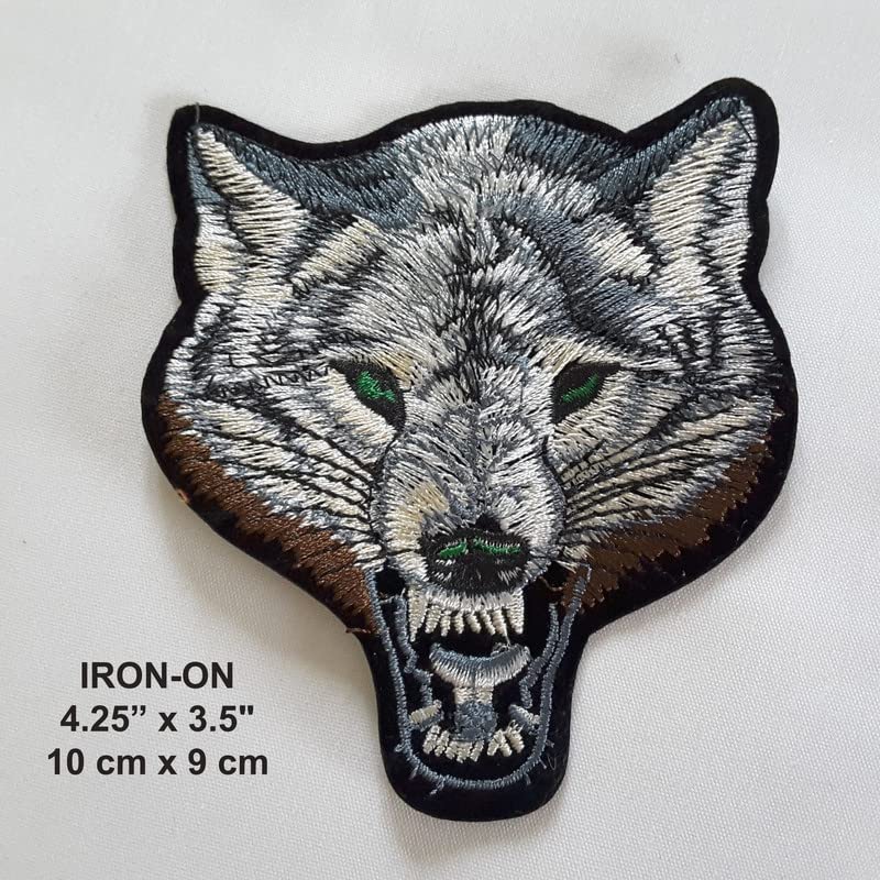 Daily Crafts Daily Crafts 1 Pack Iron on Patches Sew On Applique Patches Wild Animal Embroidery Applique Patch for Clothes Backpacks TShirt Jeans Skirt Vests Scarfs Wolf  - Image 3