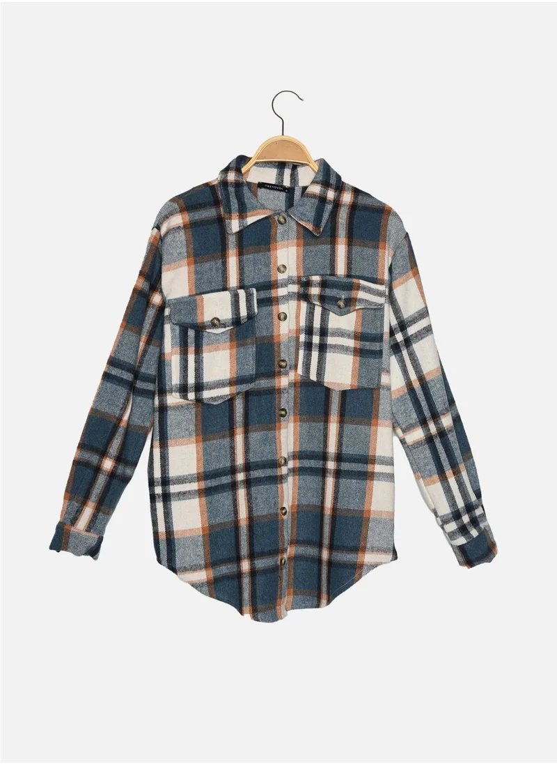 trendyol Pocket Detail Button Down Shirt
