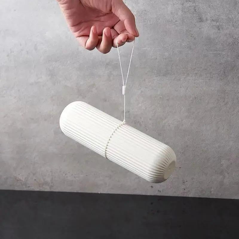 iSTAR Plastic Capsule Shape Travel Toothbrush Toothpaste Case Holder, Portable Toothbrush Storage, Toothbrush Holder, Pack Of 2 (Multicolor) - Image 3