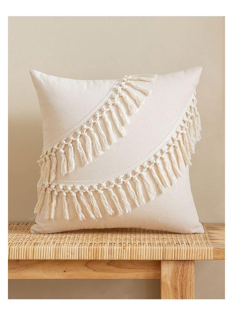 غطاء وسادة بتصميم بوهو، مقاس 45×45 سم بدون غطاء وسادة، ديكور عصري أنيق