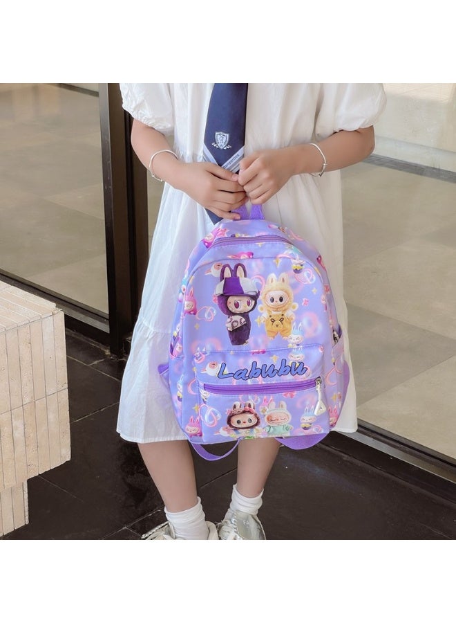 لابوبو حقيبة أطفال جديدة ذات سعة كبيرة من LABUBU حقيبة ظهر للأولاد والبنات في المدارس الابتدائية وحقيبة ظهر لرياض الأطفال وحقيبة ظهر عصرية للنزهات 32*25*11 سم - Image 3
