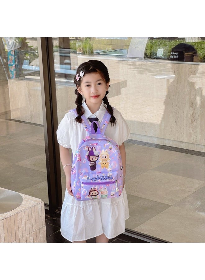 لابوبو حقيبة أطفال جديدة ذات سعة كبيرة من LABUBU حقيبة ظهر للأولاد والبنات في المدارس الابتدائية وحقيبة ظهر لرياض الأطفال وحقيبة ظهر عصرية للنزهات 32*25*11 سم - Image 2