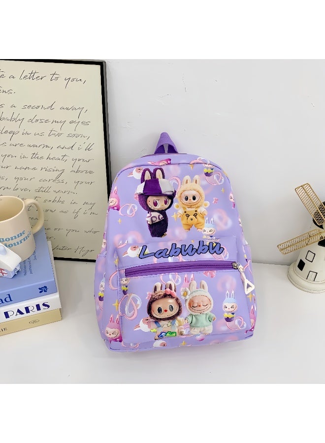 لابوبو حقيبة أطفال جديدة ذات سعة كبيرة من LABUBU حقيبة ظهر للأولاد والبنات في المدارس الابتدائية وحقيبة ظهر لرياض الأطفال وحقيبة ظهر عصرية للنزهات 32*25*11 سم - Image 1