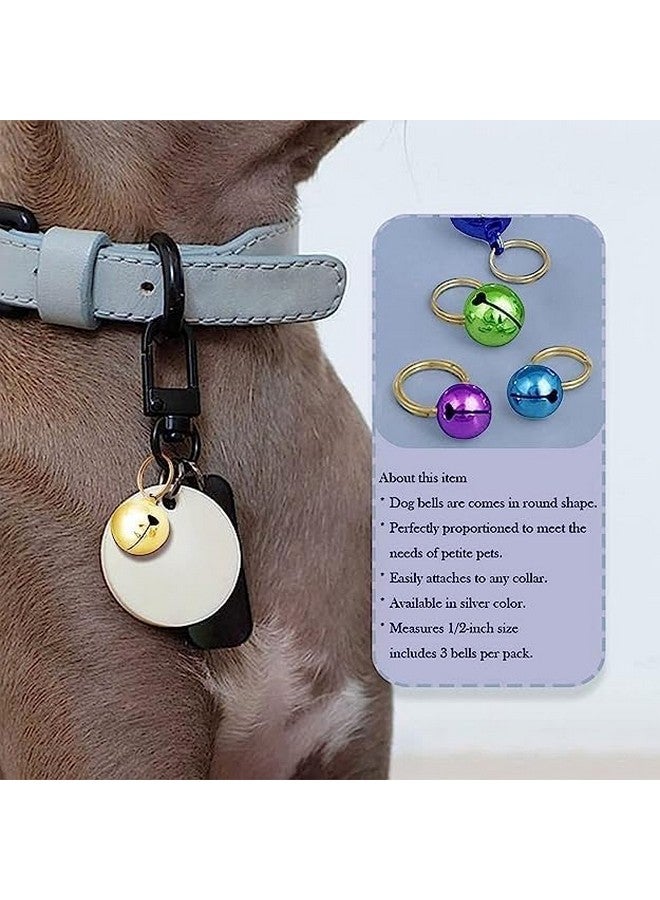 قلادة طوق من الفولاذ المقاوم للصدأ للكلاب الأليفة مقاس 1/2 بوصة من أجل تدريب الكلاب الأليفة ضد الضياع | مناسبة لإكسسوارات قلادة الحيوانات الأليفة (عبوة من 3 قطع) متعددة الألوان - Image 2