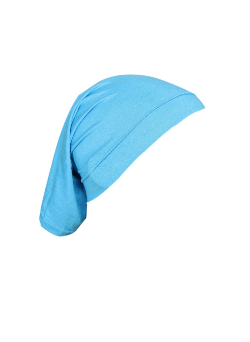 Generic Silky Cotton Beanie MSL09 Elastic Breathable Turban Cap 6# Sky Blue 