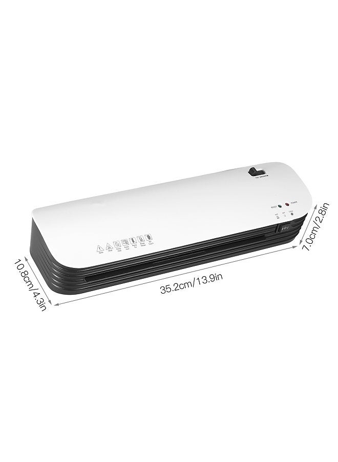 SL299 Laminator Machine Set A4 Size Hot and Cold Lamination 2 Roller System with 20 Laminating Pouches Paper Cutter Corner Rounder ABS Button for Home Office School Supplies