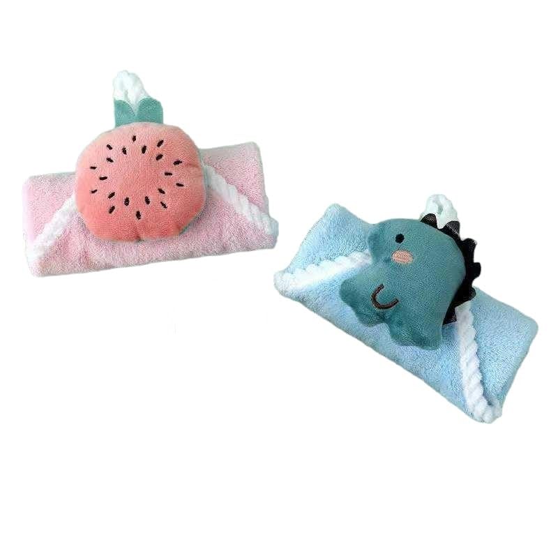 Outlay Home Cute kids Cotton Multicolor Super Absorbent Loop Hanging Napkin|Hand Towel for Washbasin & Kitchen - 38”x25,Pack of 3 - Image 2