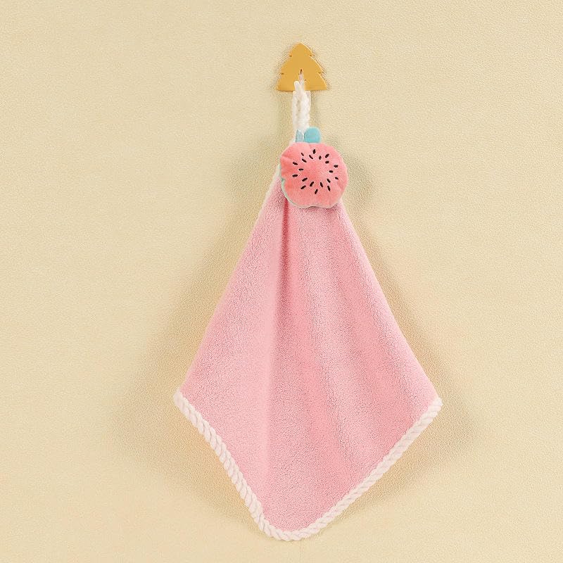 Outlay Home Cute kids Cotton Multicolor Super Absorbent Loop Hanging Napkin|Hand Towel for Washbasin & Kitchen - 38”x25,Pack of 3 - Image 4