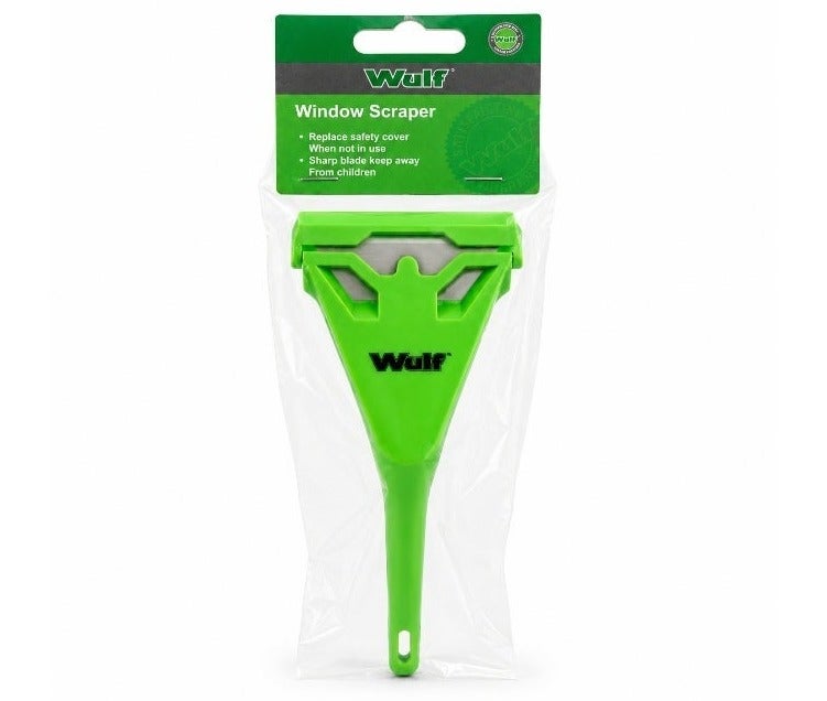 Wulf Window Scraper Heavy Duty Glass Cleaning Scraper with Safety Cover Stainless Steel Blade for Removing Paint Stickers Glue Dirt from Windows Mirrors Tiles & Glass Surfaces - Image 1