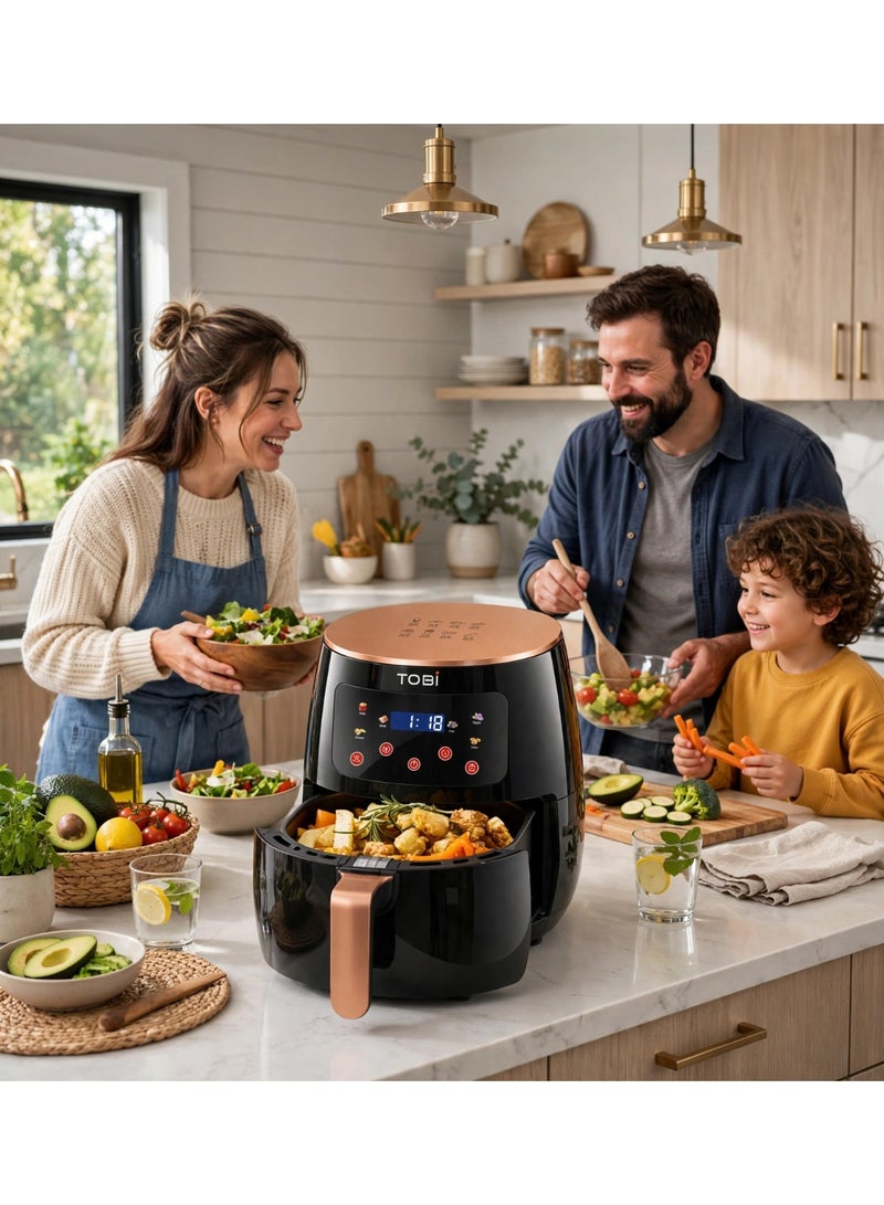 TOBI 8L Extra Large Capacity Air Fryer 2800W – Digital LCD Touch Control, Rapid Air Circulation, Oil-Free Healthy Cooking, Crispy Fries, Chicken, Meat, Fish, Snacks and Family-Size Meals - Image 5