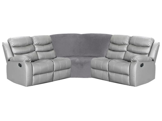 CORNER WEDGE SEAT COVER FOR L SHAPE RECLINER COUCH LIGHT GREY