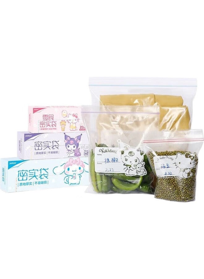 Yekee Sanrio Co-Branded Sealed Bags, Food Storage Bags, Large Medium Small Combination, 56 Pieces, Kindergarten Storage Bags, Jd-7166 - Image 1