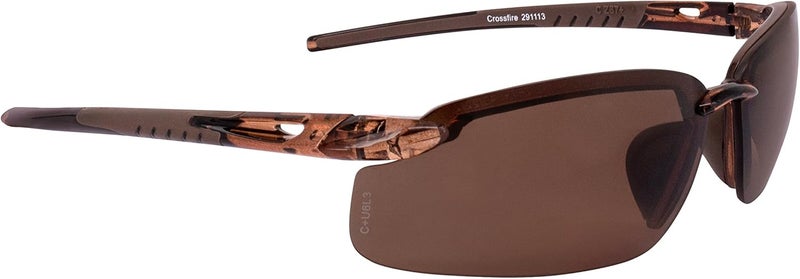 Crossfire Eyewear 291113 Es5 Polarized Safety Glasses with High Definition Brown Polarized Lens and Crystal Brown Frame - Image 1