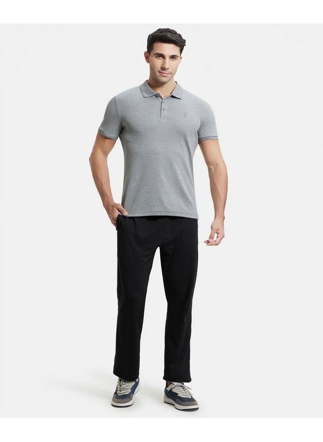JOCKEY - Jockey Men's Solid Regular Fit Half Sleeved Polo T-Shirt (3912-01_Grey Melange 2XL) - Image 1