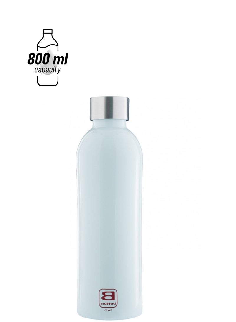 BUGATTI BOTTLES TWIN  Water bottle Light blue color  800ML ,Water Flask that keeps Liquids Hot for  12 hours and cold 24 hours and ice for 36 hours ,18/10 stainless water bottles, Reusable Gym bottle. - Image 1