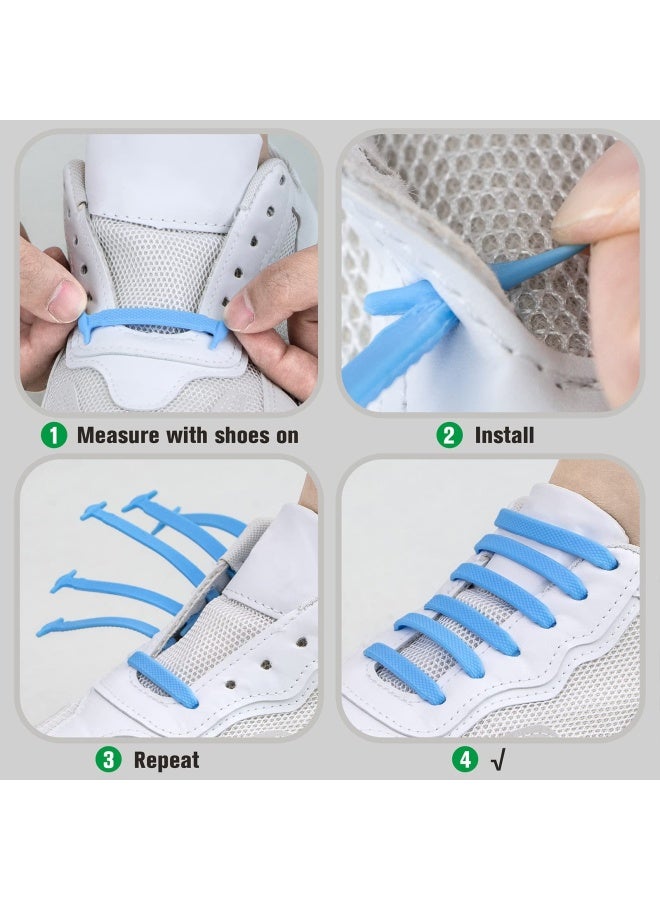 INMAKER No Tie Shoe Laces for Adults and Kids Elastic Shoelaces for Sneakers Rubber Silicone Tieless Laces - Image 4