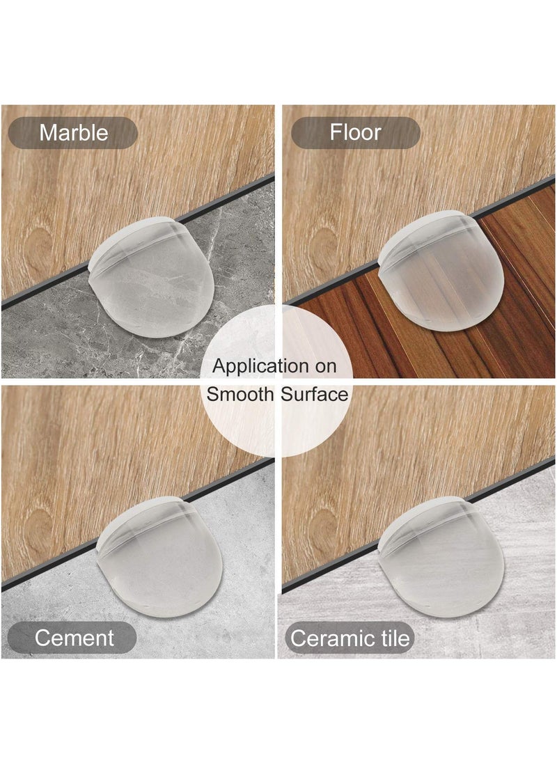 SYOSI - Doorstop, Wall Protection Self-Adhesive Door Stopper for Door Buffer Floor Stop Shock Absorbent Wall Bumper for The Home and Office Wall Protector - Clear 4pcs - Image 1