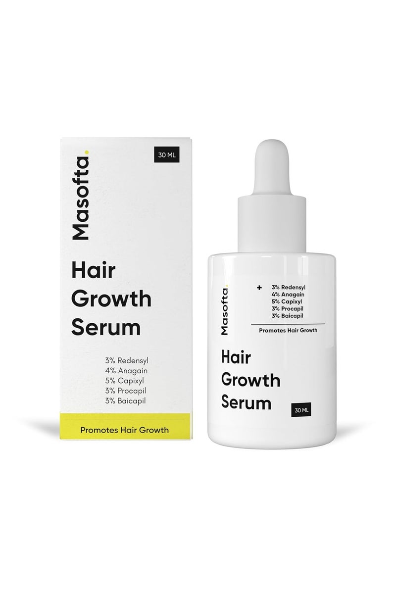 Masofta Hair Growth Serum For Promoting Hair Growth & Controlling Hair Fall With 3% Redensyl, 5% Capixyl, 4% Anagain, 3% Procapil & 3% Baicapil, Rosemary & Biotin, For Both Men & Women, 30ML - Image 1