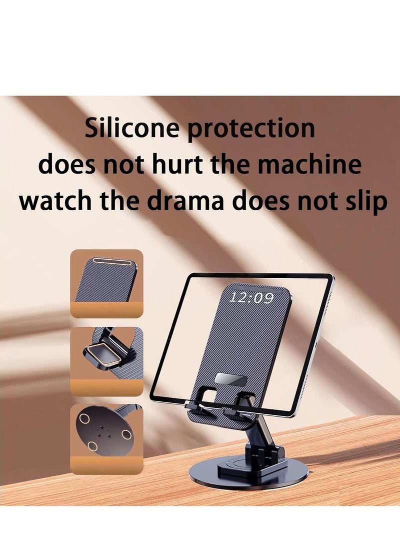Cool Baby Foldable Cell Phone Stand for Desk Height Adjustable Stand 360° Cradle Rotating Portable Phone Stand Travel Compatible with All Smartphone iPhone IPad Tablet(Black) - Image 5