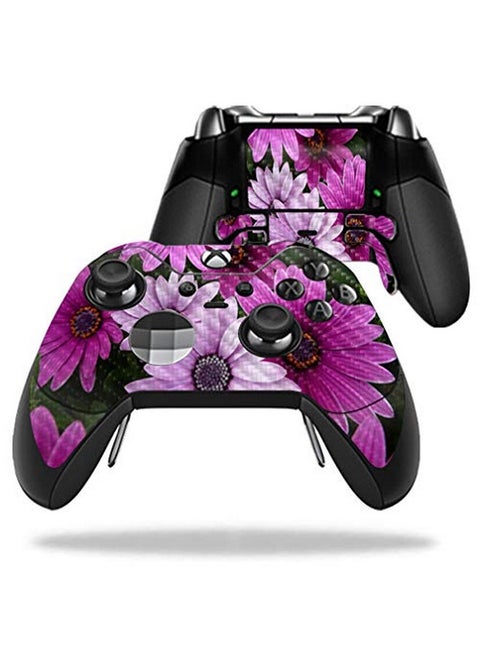 Mightyskins Carbon Fiber Skin For Microsoft Xbox One Elite Controller Purple Flowers | Protective, Durable Textured Carbon Fiber Finish | Easy To Apply, Remove, And Change Styles | Made In The Usa