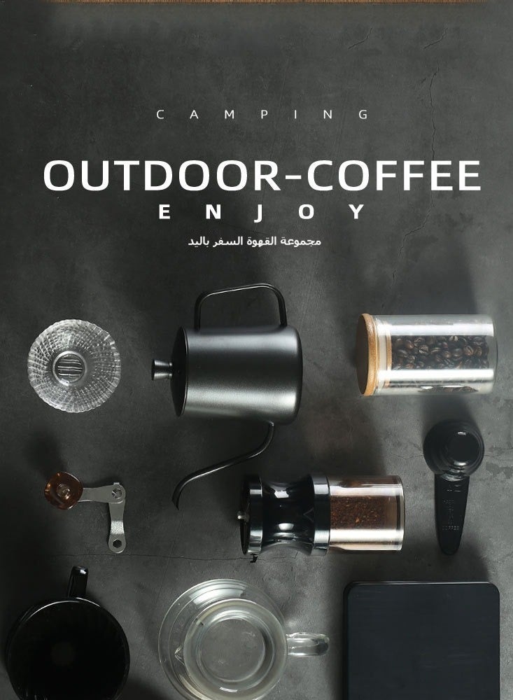 11-Piece Pour Over Coffee Kit - Drip Brewer Set with Stainless Steel Filter, Glass Carafe & Tool Case | 304 Stainless, 350ml Capacity, Heat-Resistant Base  - Image 2