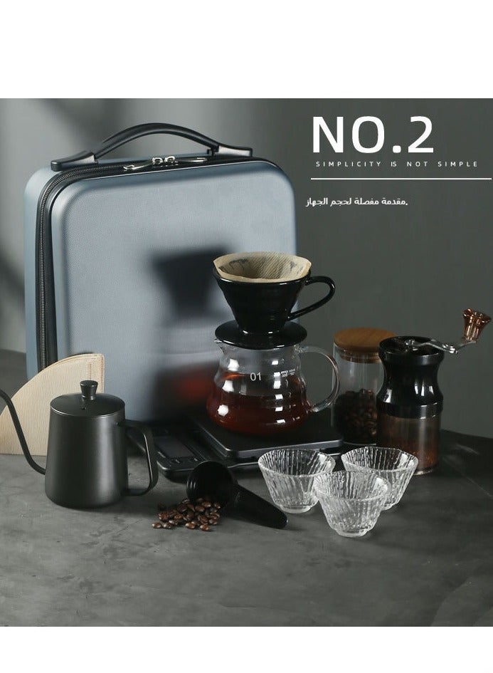 11-Piece Pour Over Coffee Kit - Drip Brewer Set with Stainless Steel Filter, Glass Carafe & Tool Case | 304 Stainless, 350ml Capacity, Heat-Resistant Base  - Image 4
