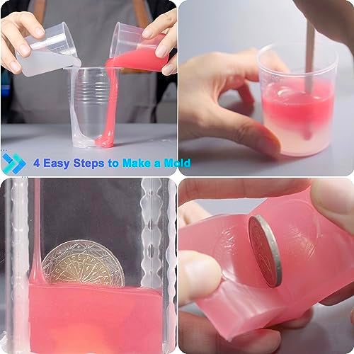 BBDINO Silicone Mold Making Kit, Mold Making Silicone 20A Translucent 4.4 lbs, Liquid Silicone for Mold Making 1:1 by Volume, Ideal for Casting Resin, Soap, Plaster, Wax Silicone Molds - Image 5