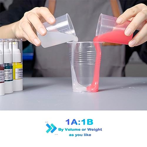 BBDINO Silicone Mold Making Kit, Mold Making Silicone 20A Translucent 4.4 lbs, Liquid Silicone for Mold Making 1:1 by Volume, Ideal for Casting Resin, Soap, Plaster, Wax Silicone Molds - Image 2
