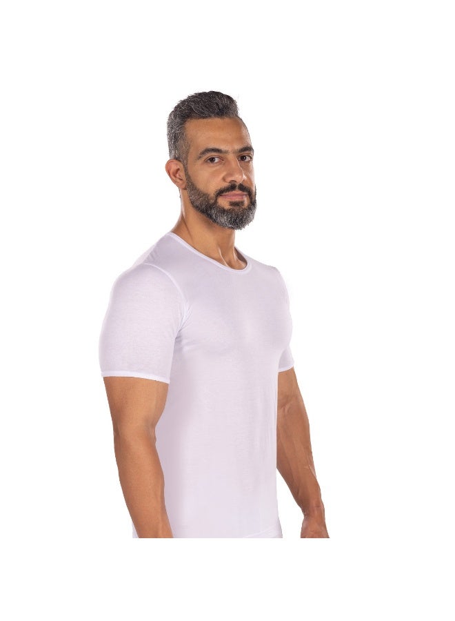 Men's short-sleeve, crew-neck undershirts (pack of 6); comfortable cotton undershirts suitable for daily wear and layering under traditional robes or other clothing—featuring a practical design and all-day comfort. - Image 3