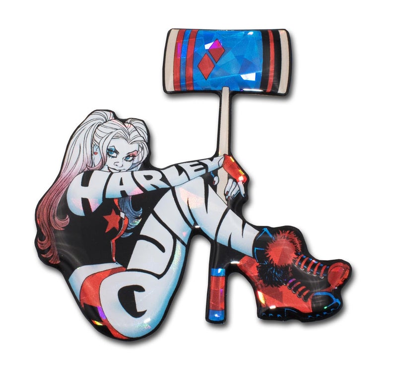 Elektroplate Officially Licensed DC Comics Harley Quinn Automotive Reflective Domed Decal 31 x 27 Premium 3D All Weather Sticker for Car Water Bottle Laptop Cooler Phone Made in the USA - Image 3