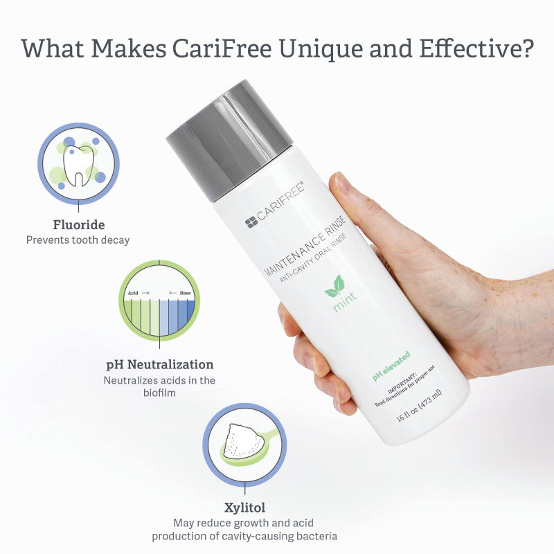 CariFree Maintenance Rinse, Mint Flavored, Anti-Cavity Fluoride Mouthwash, Dentist Recommended, Prevents Oral Decay, Freshens Breath, Alcohol-Free, Neutralizes pH (Previously CTx3) - Image 4