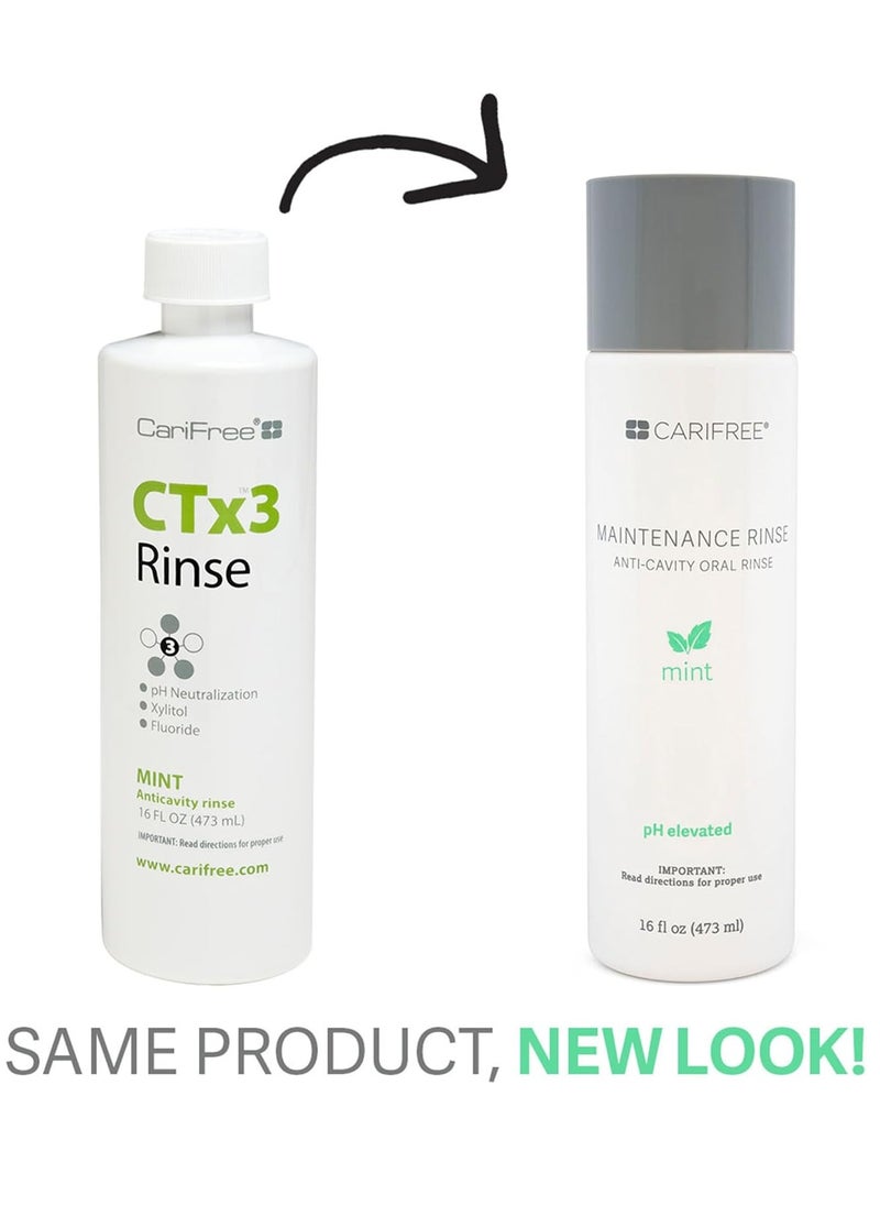CariFree - CariFree Maintenance Rinse, Mint, Anti-Cavity Fluoride Mouthwash, Formulated Oral Rinse, Dentist Recommended, Prevent Cavities, Freshen Breath, Alcohol Free, Neutralize pH (Previously CTx3 Rinse) - Image 1