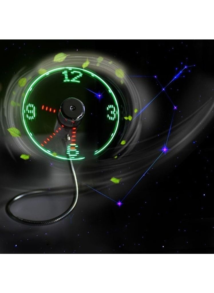 LED Display Real Time Clock Mini Fan