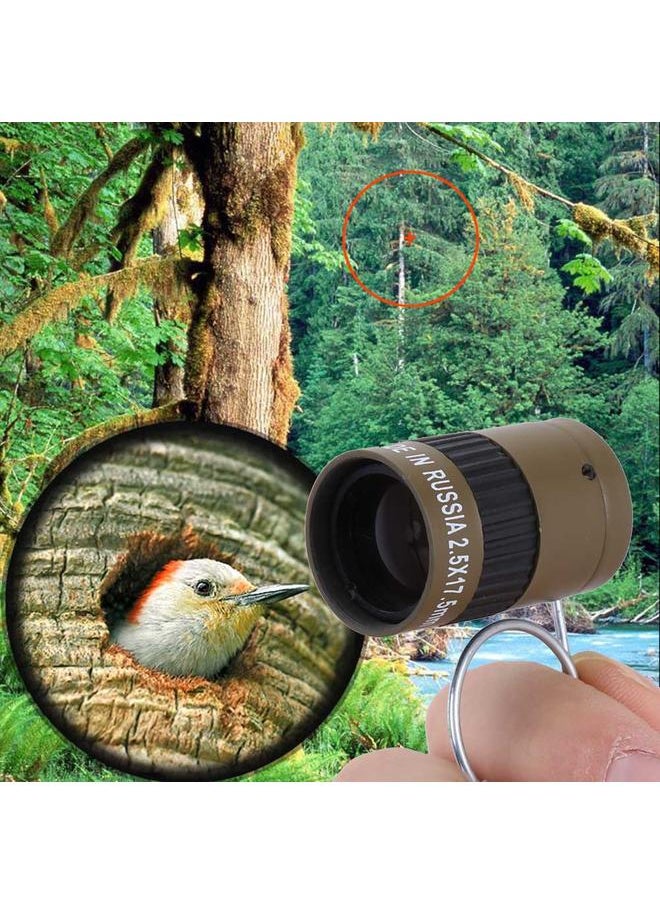 Thoraya 2.5X17.5mm Ultra Mini 2.5X Magnification Monocular Telescope Finger Buckle Handheld(khaki)  - Image 3