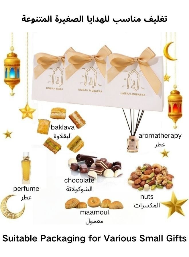 10-Piece Gift Bags with Golden Bow Ribbons, Candy Bags for Umrah Gifts - Image 3