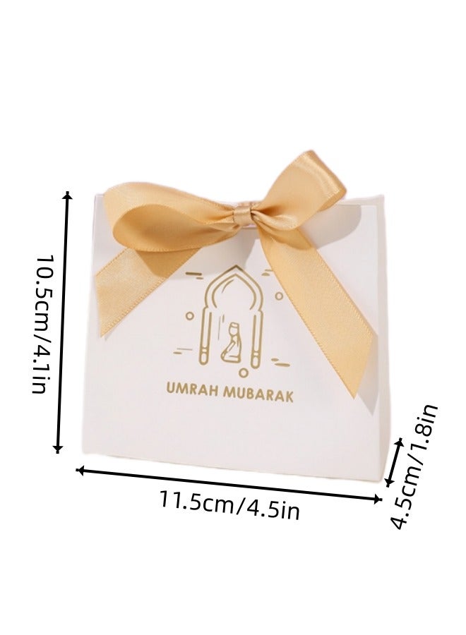 10-Piece Gift Bags with Golden Bow Ribbons, Candy Bags for Umrah Gifts - Image 4