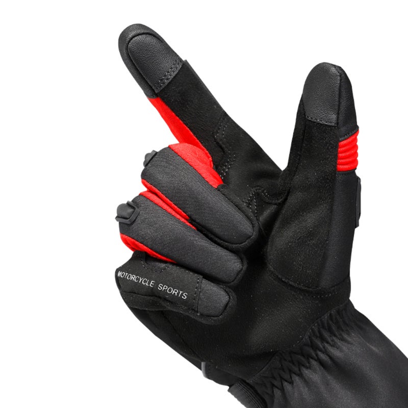 Winter Motorcycle Gloves: Black XL Double Finger Touch Screen - Waterproof Anti Slip Thermal Motorcycle Gloves for Cold Weather Motorcycle Riders - Image 2