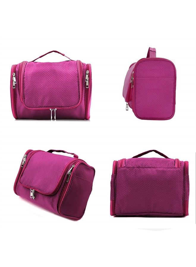 Buruis Extra Large Capacity Hanging Toiletry Bag for Men & Women, Portable Waterproof Bathroom Shower Bag, Lightweight Dopp kit Shaving Bag, Sturdy Metal Hook Organizer Makeup Bag (Pink) - Image 1