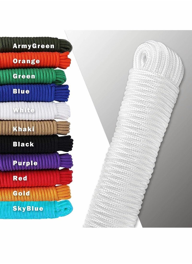 Nylon Poly Rope Flag Pole Polypropylene Clothes Line Camping Utility Good for Tie Pull Swing Climb Knot (10 M Length, 10 mm Width, 2Pcs White) - Image 3