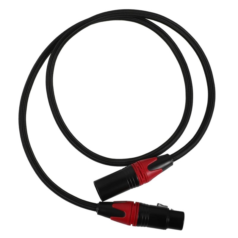 كابل ميكروفون XLR احترافي من الذكر إلى الأنثى بطول 1 متر، بدرع من سبائك الزنك ونواة نحاسية نقية للتسجيل الصوتي ومزج الصوت ومكبرات الصوت. - Image 1
