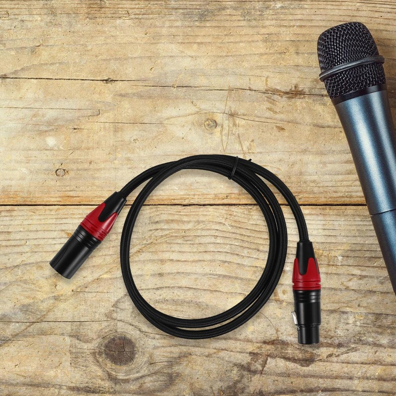 كابل ميكروفون XLR احترافي من الذكر إلى الأنثى بطول 1 متر، بدرع من سبائك الزنك ونواة نحاسية نقية للتسجيل الصوتي ومزج الصوت ومكبرات الصوت. - Image 5